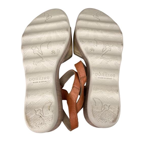 Dorking by Fluchos Spain Wedge Sandals Gold 36 - Picture 6 of 12